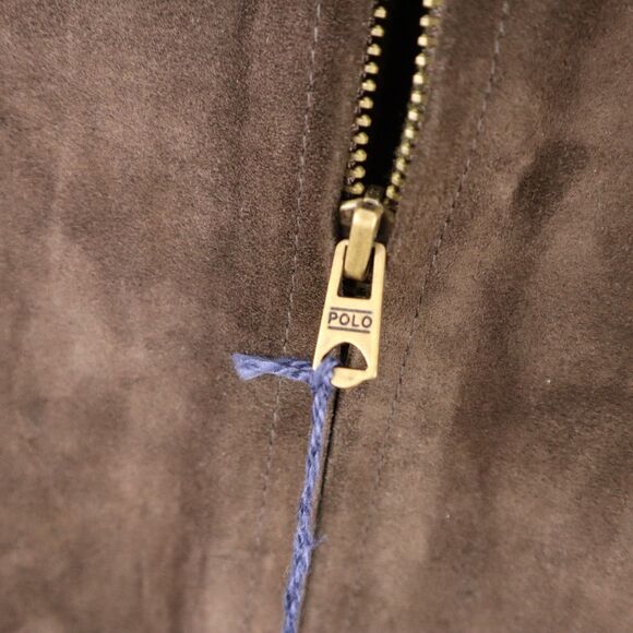 Vintage NWT Polo Ralph Lauren Men's Small Brown Suede Leather Bomber Jacket NEW - Picture 4 of 16